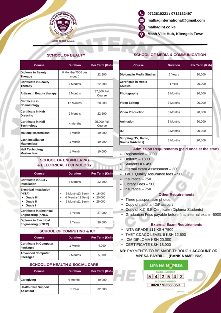 Affordable College Tuition Fees | Malbag International Training College